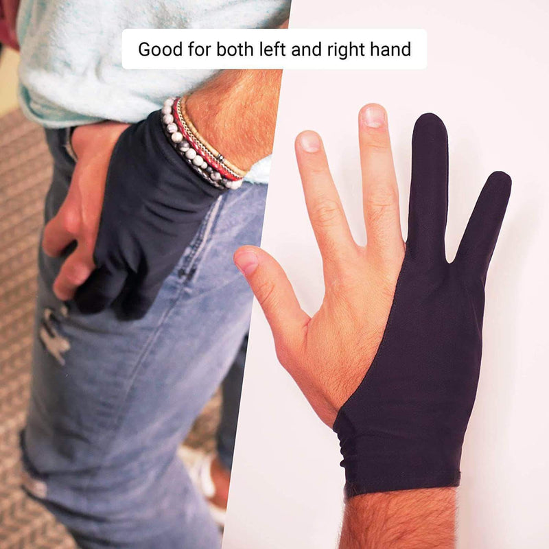 ArtNetic Artist Glove for Drawing Tablet, iPad (Smudge Guard, Two-Finger, Reduces Friction) - Ooala