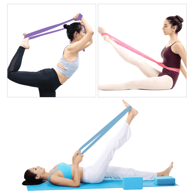 Athletiqo Yoga Stretch Strap & Resistance Band | D-Ring Fitness Yoga Belt
