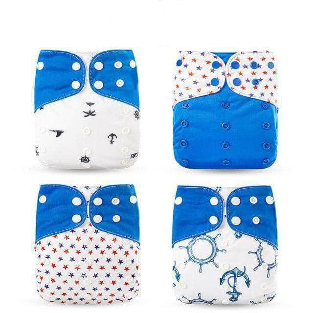 Awry 4-Pack Washable Eco-Friendly Cloth Diaper, Adjustable & Reusable Nappy