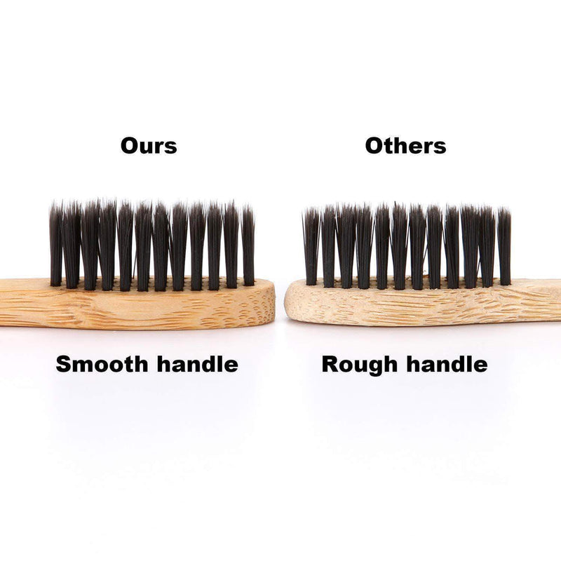 GoGreen 5Pcs Natural Bamboo Toothbrush, Charcoal-Infused Soft Hair Bristles, Eco-friendly Oral Care Tool - Ooala