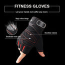 BodyCircuit Gym Gloves for Body Building Fitness Exercise and Weight Lifting, Red
