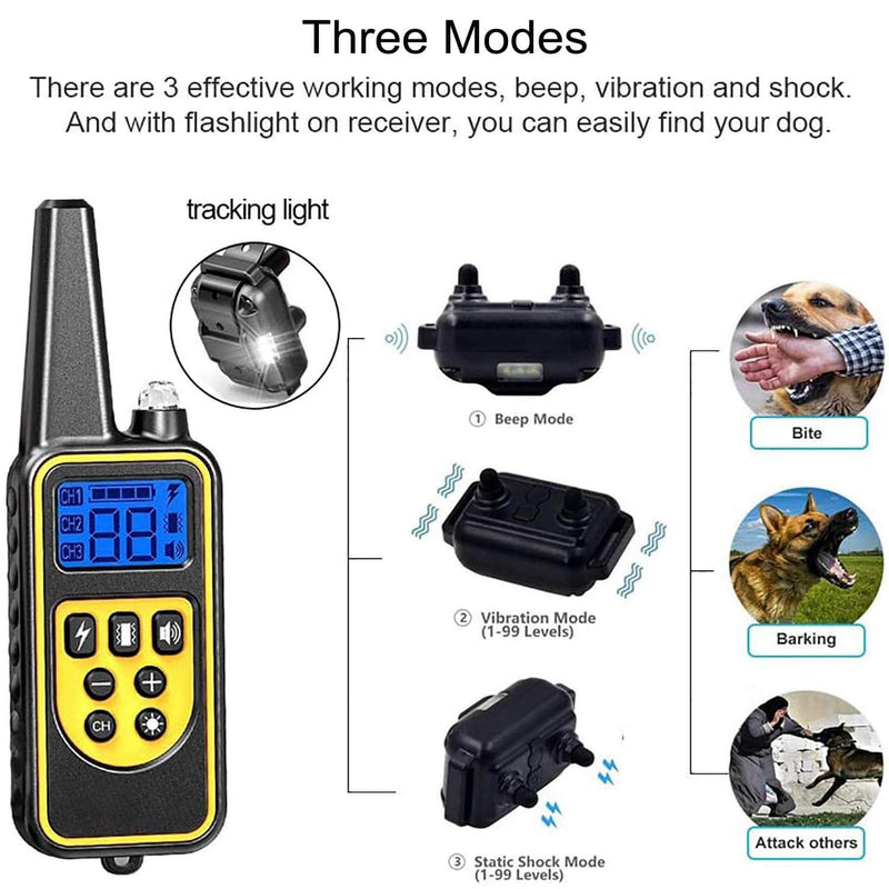 CanineVille Rechargeable Dog Training Collar with Remote | 100% Waterproof Training Set