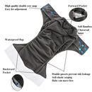 Charcosy Reusable Bamboo Charcoal Cloth Diaper with Double Gussets