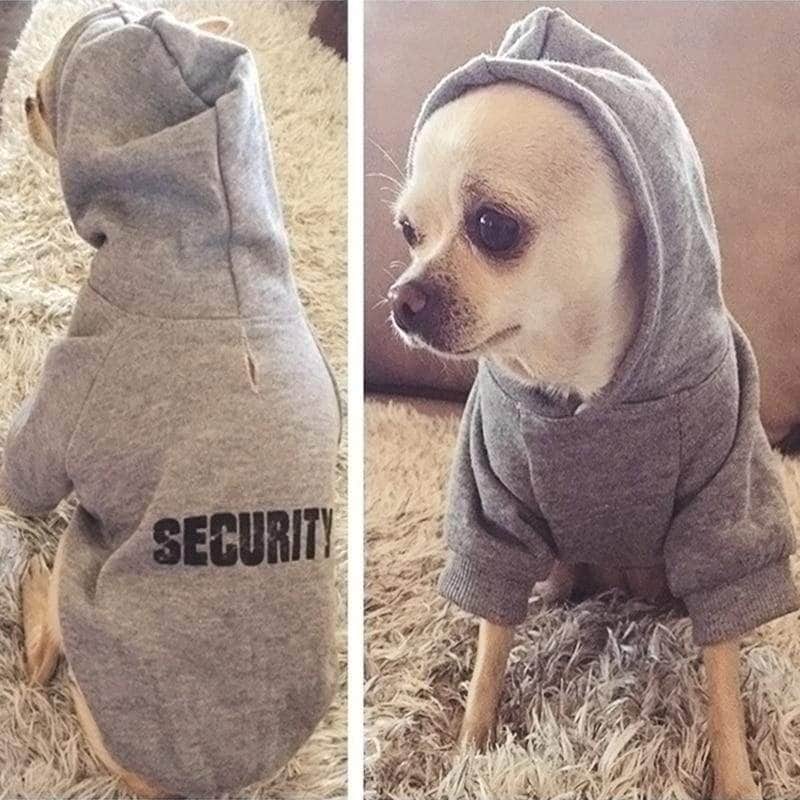 ChicAttire Security Pet Clothes |  Hoodies For Cats and Dogs, Gray
