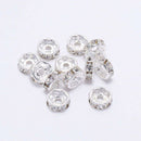 Clingo 50 Pcs Brass Crystal Rondelle Rhinestone Spacer Beads for Jewelry Making, 4mm
