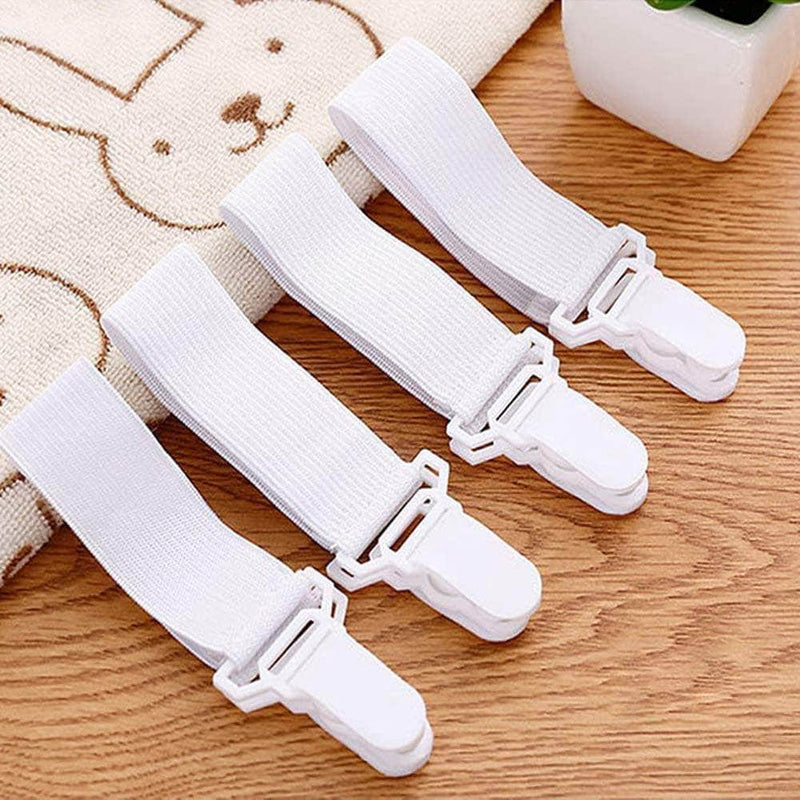 Corage 4pcs Adjustable Crib and Bed Sheet Clips, Sheet Fasteners Holder Straps and Suspende