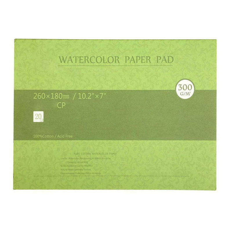 CraftGrade Professional Watercolor Paper | 100 Percent Cotton, 20 Sheets, 10.2" x 7"