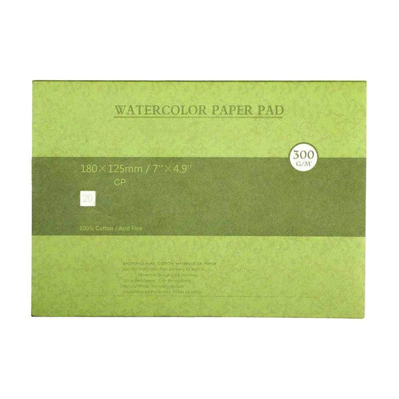 CraftGrade Professional Watercolor Paper | 100 Percent Cotton, 20 Sheets, 7" x 4.9"