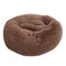 Cuppy Calming Faux Fur Donut Cuddler Bed for Dogs & Cats | Washable Round Pillow | Brown