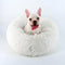 Cuppy Calming Faux Fur Donut Cuddler Bed for Dogs & Cats | Washable Round Pillow | White
