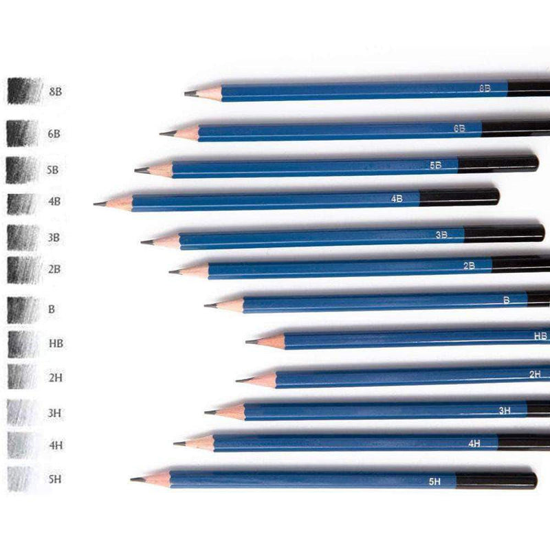 DrawBee 33 Pcs Professional Art Kit with Charcoal and Graphite Pencils for Drawing