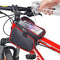 Exeleos Waterproof Handlebar Bicycle Bag | Phone Holder Front Frame Bag with Touchscreen