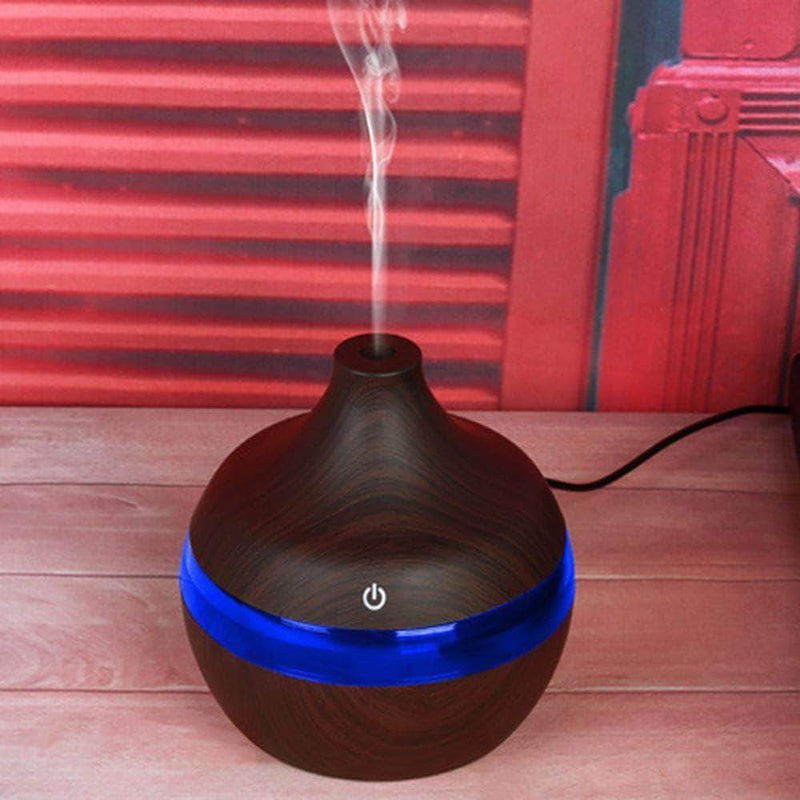 ForestMist  7 Color Night Light Cool Mist Essential Oil Humidifier with 5 Cotton Swabs, Dark Brown