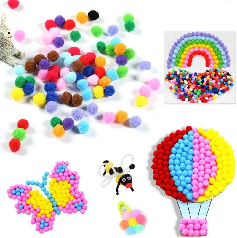 Gingo 15mm Soft Pom Pom Balls for Home Decor, Sewing Patterns & DIY Craft for Kids & Adults | 100Pcs
