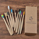 GoGreen New design mixed color bamboo toothbrush Eco Friendly wooden Tooth Brush Soft bristle Tip Charcoal adults oral care toothbrush - Ooala