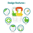LilCuddles Baby Fruit Feeder Pacifier | Infant Fruit Teething Toy with Silicone Pouch, 4-6 months