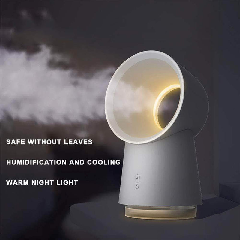 Nixar 3 in 1 Bladeless Mini Cooling Fan, Desktop Mist Diffuser, LED Night Light, Safe for Outdoor - Ooala