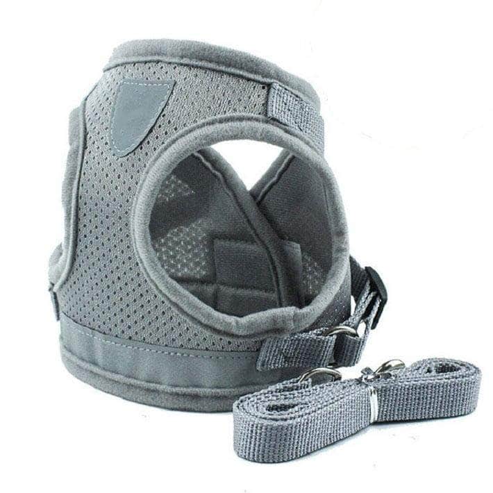 Ooala Gray Pittex Adjustable Cat & Dog Vest Harness with Reflective Strap│Extra Small 16717568-gray-xs