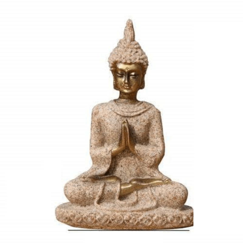 GREENHome Garden Buddha Statue, Naturally Made Sandstone Miniature