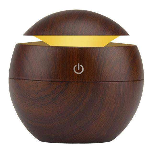 ZirCon USB Aroma Humidifier, Essential Oil Diffuser with 7 Color Change LED Night Light, Dark Wood - Ooala