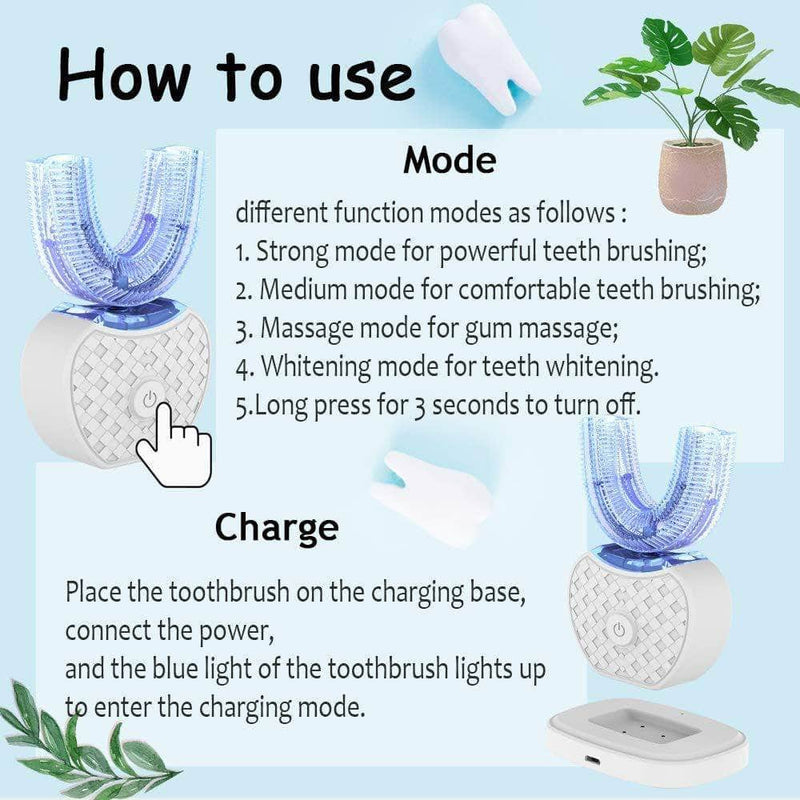 Oralax 360° Automatic Ultrasonic Toothbrush with LED Light