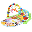 Peqon Baby Crawling & Play Mat with 5 Educational Sensory Activity Gym Toy Rack plus Piano