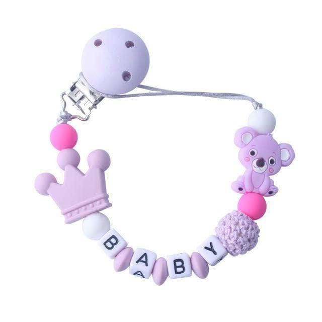 Siliconistic Silicone Koala & Beads Pacifier Clip | Baby Teething Soother Chew Toy Holder