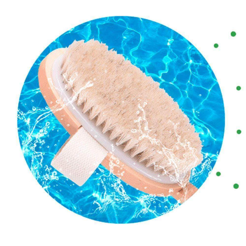Vaintage Bath Body Brush Natural Bristles Back Scrubber With Long Wooden Handle For Exfoliating - Ooala