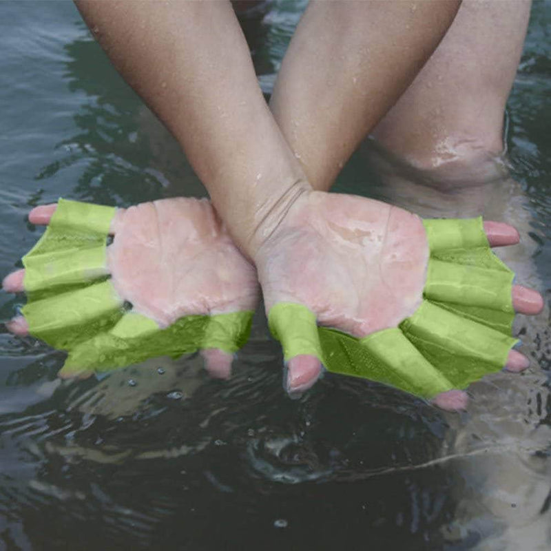Weest Silocone Webbed Swimming Fingers for Kids, Women & Men│Green