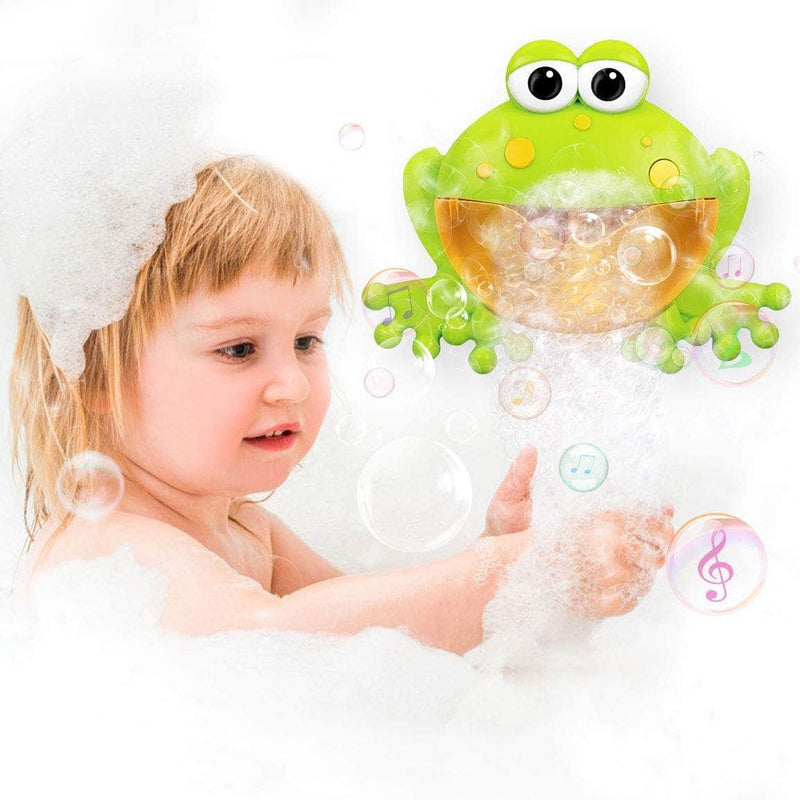 Yodie Frog Bath Toy Bubble Maker Machine w/ 12 Soft Melodies