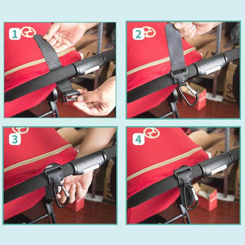 Zooken Stroller Hanger Hook for Diaper & Bag | Large Heavy Duty Multi-Purpose Strap